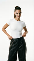 WHITE ROUND NECK BASIC TOP