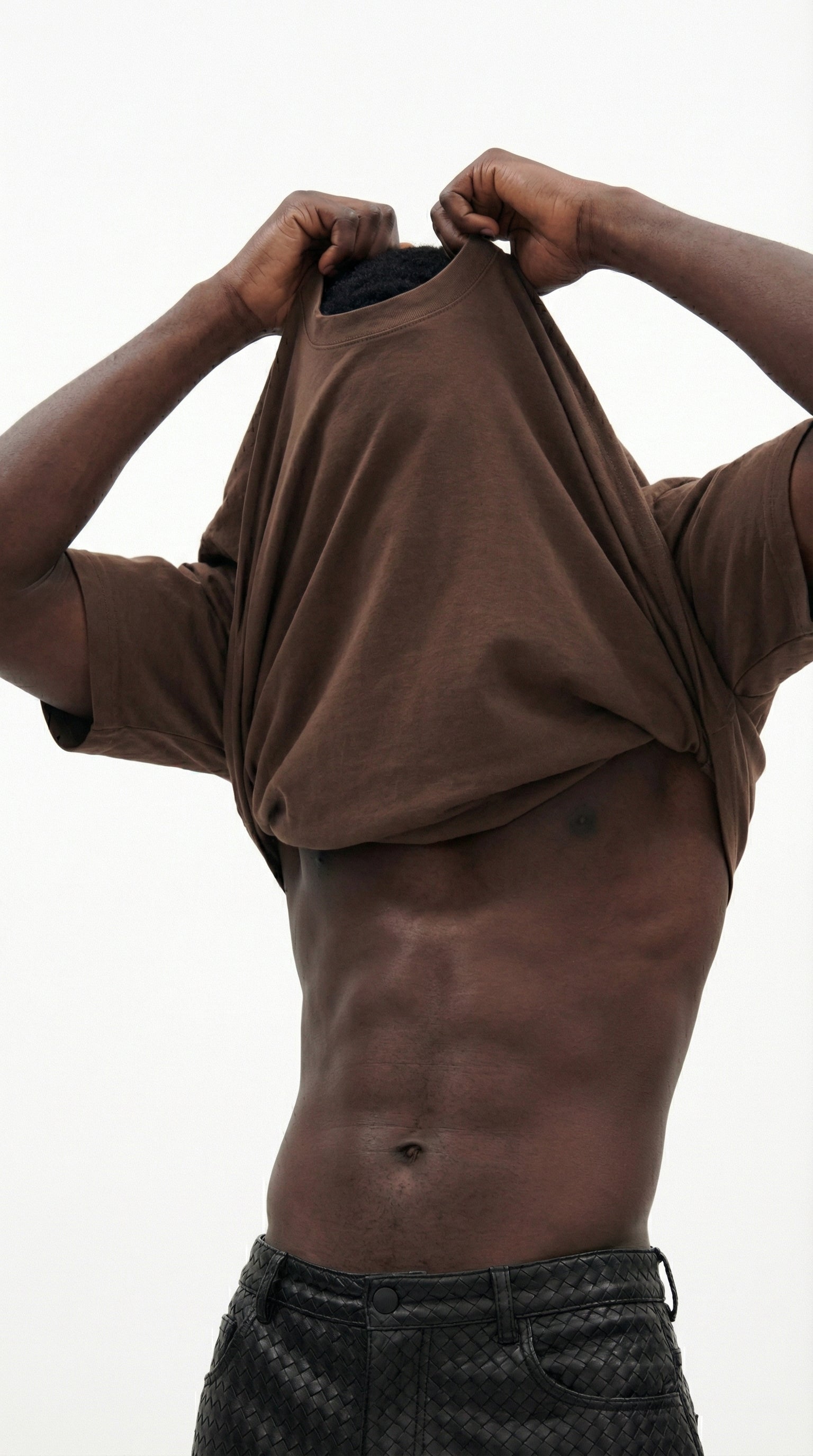 OVERSIZE BROWN HALF-SLEEVE T-SHIRT – DBESSENTIALSEG